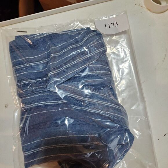 Tommy Hilfiger Shirt Womens Medium Blue Striped Sleeveless V Neck Cotton Top - Picture 6 of 6